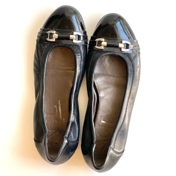 Attilio Giusti Leombruni AGL Traditional Cap Toe Black Ballet Flat Shoes… - Picture 5 of 8